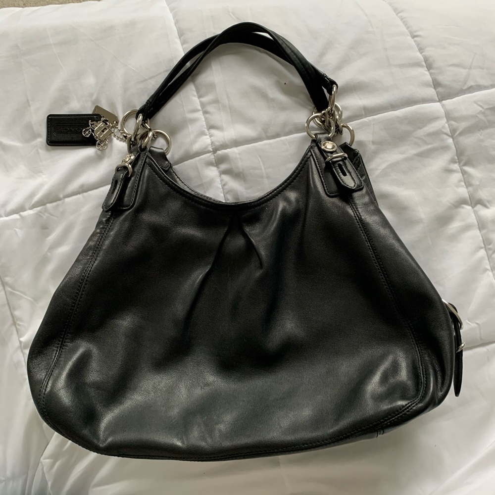 Coach Black Leather Satchel Bag